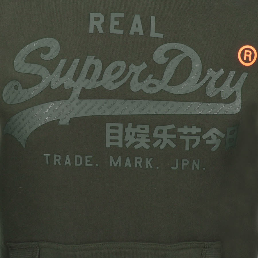 Alternative Image for ProductSuperdry Vintage Tonal Tape Hoodie Green3